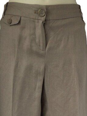 LOFT MOCHA BROWN ORIGINAL CROP CASUAL LINEN BLEND CAPRI PANTS SIZE: 0P NWT $55